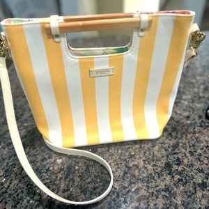 Spartina 449 Yellow and White Crossbody Bag with Stripes